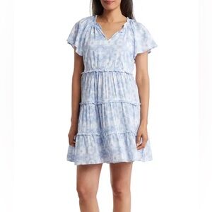 BeachLunchLounge Camila Blue Floral Dress, Size L, excellent condition